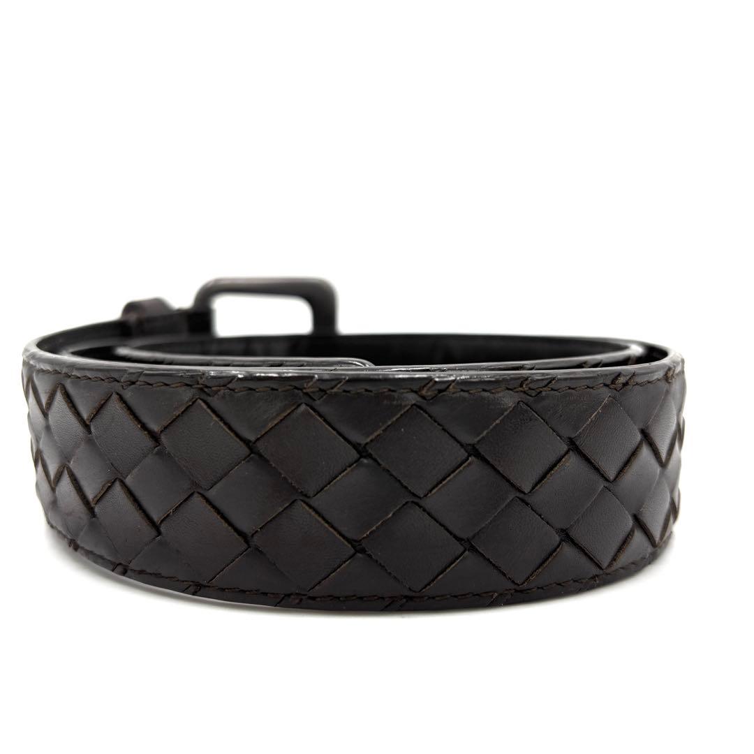 【美品】ボッテガヴェネタ メンズ レザー ベルト イントレチャート 正規品 茶色