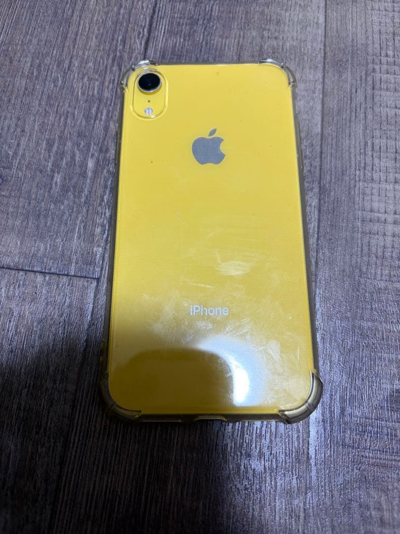 Apple iPhone XR イエロー 透明ケース付き