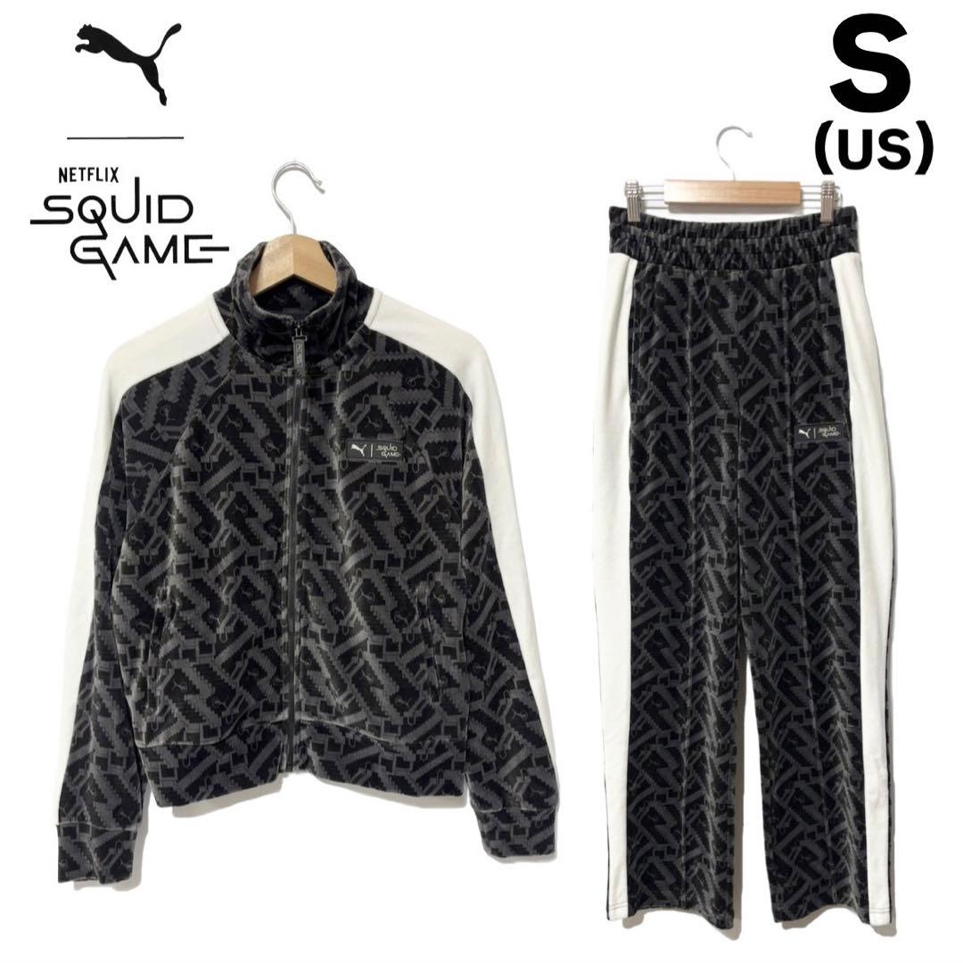 新品 プーマ イカゲーム T7 ベロアトラックジャケット セットアップ US S