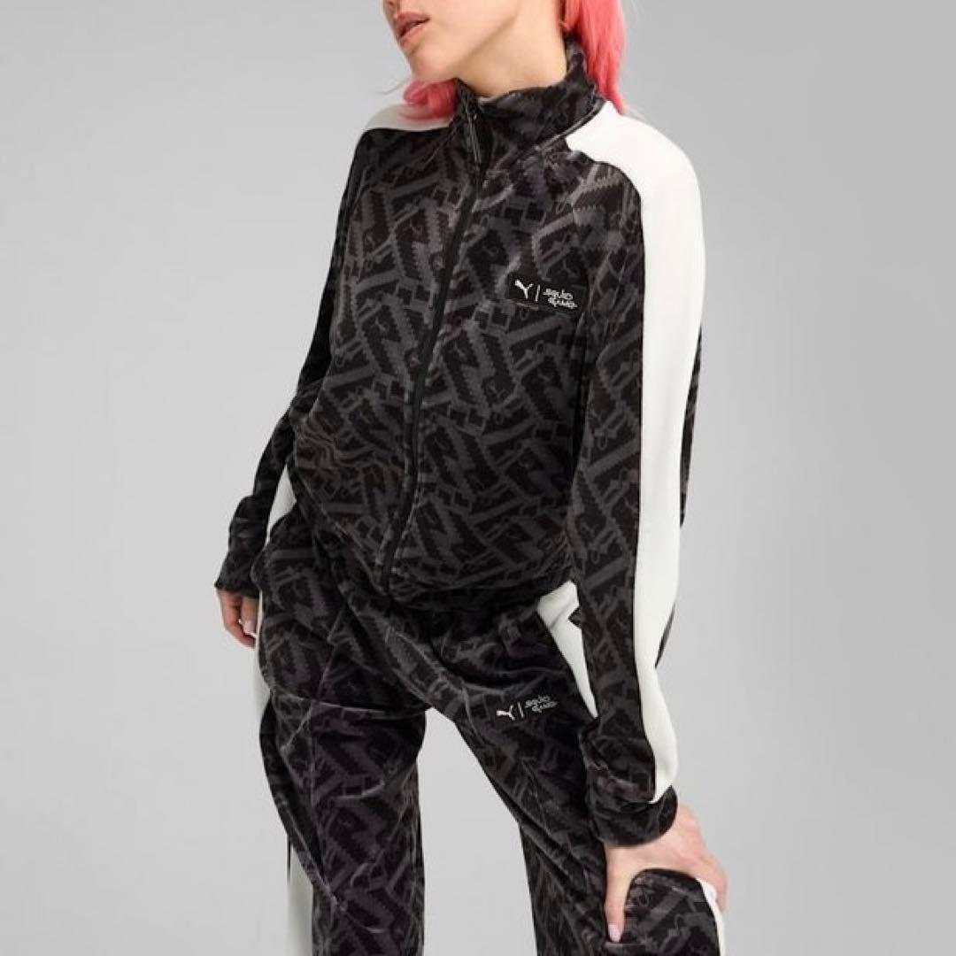 新品 プーマ イカゲーム T7 ベロアトラックジャケット セットアップ US S