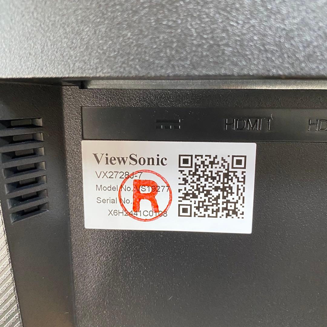 ViewSonic VX2728J-2K-7 27インチ ディスプレイ 美品