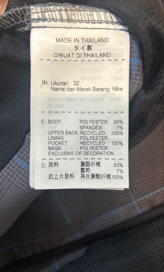 NIKE GOLF タイガーウッズコレクション チェックパンツ 32inch