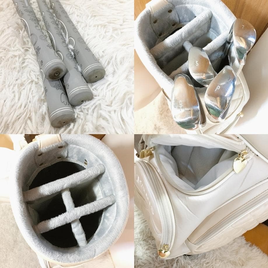 PARIS ゴルフセットレディース パリス キャディーバッグ ホワイト【中古品】
