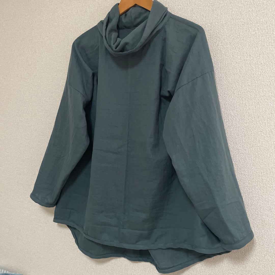 ぼたもち様　ダブルガーゼ　オフタートルネックブラウス