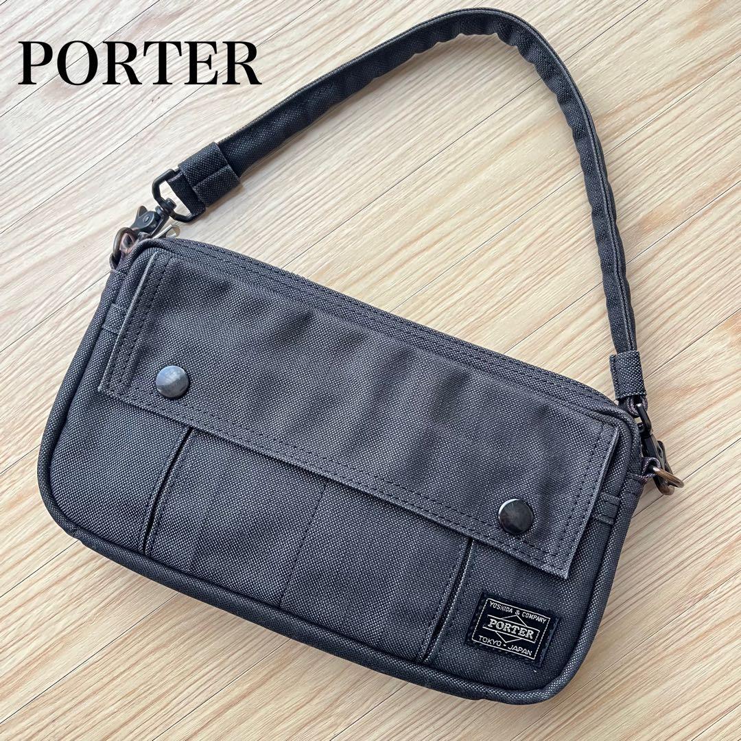 美品 ポーター スモーキー ブラック ハンドバッグ ショルダーバッグ ポーチ
