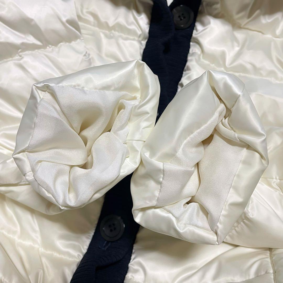 ダーマコレクション リブニット ダウンジャケット アウター Sサイズ ホワイト