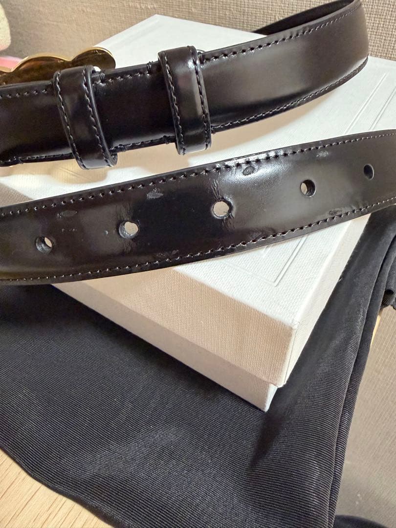 美品☆CELINE トリオンフ ベルト ブラック