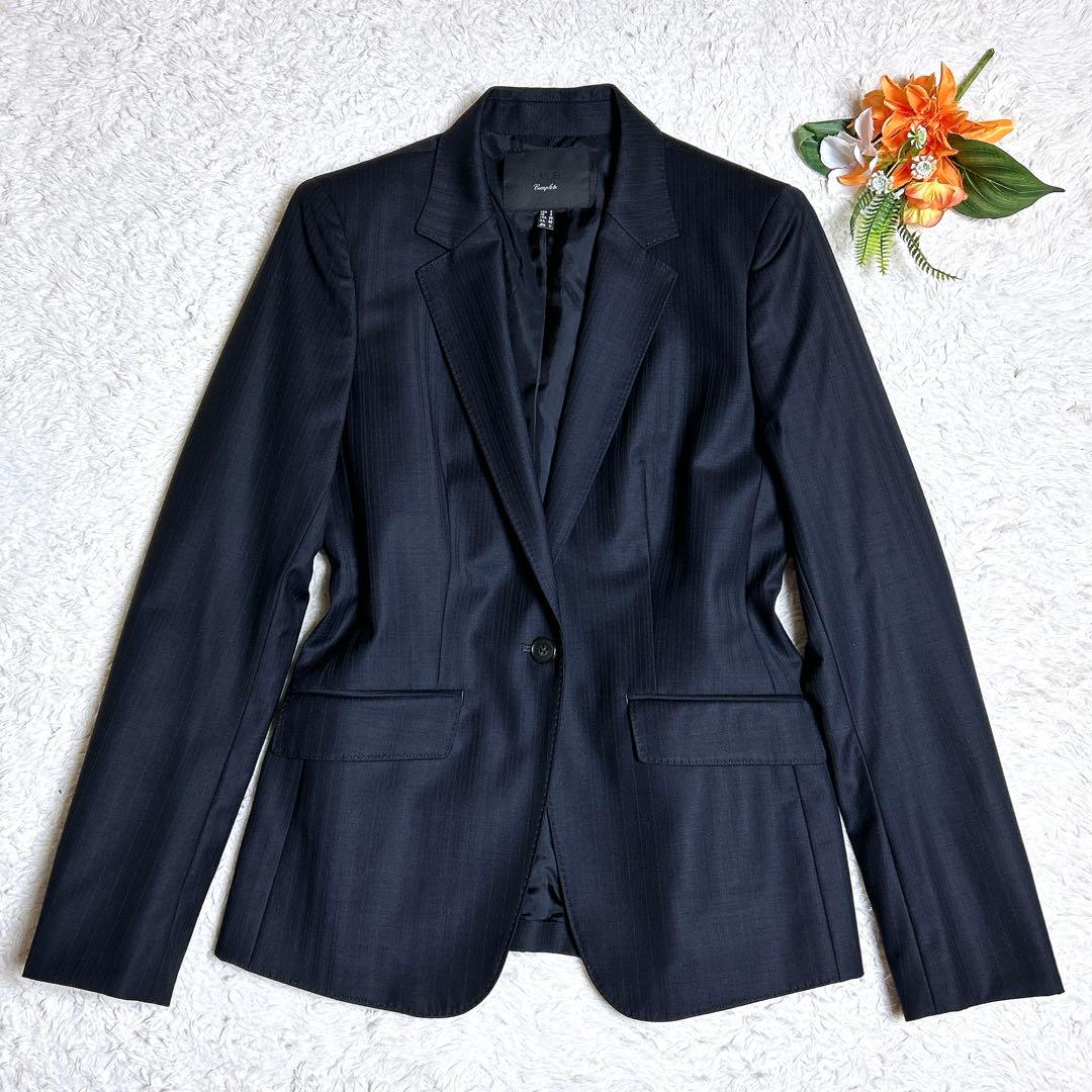 極美品/アイシービー　パンツセットアップ　ストライプ　フォーマル　11号