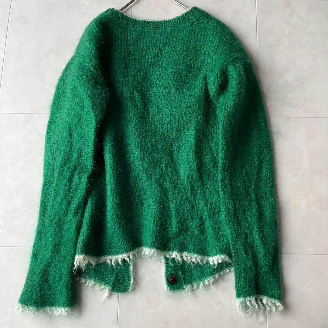 美品✨アカネウツノミヤAKANEUTSUNOMIYA モヘア混カーディガン緑 S