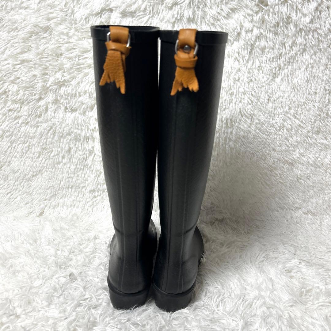 【未使用級】AIGLE ミスジュリエットAラバーブーツ ブラック 36 23cm