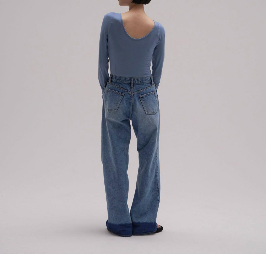 イナフライトブルー ストレートデニム ハイウエスト