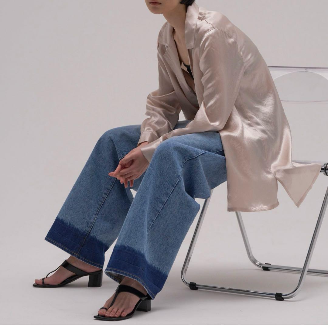 イナフライトブルー ストレートデニム ハイウエスト