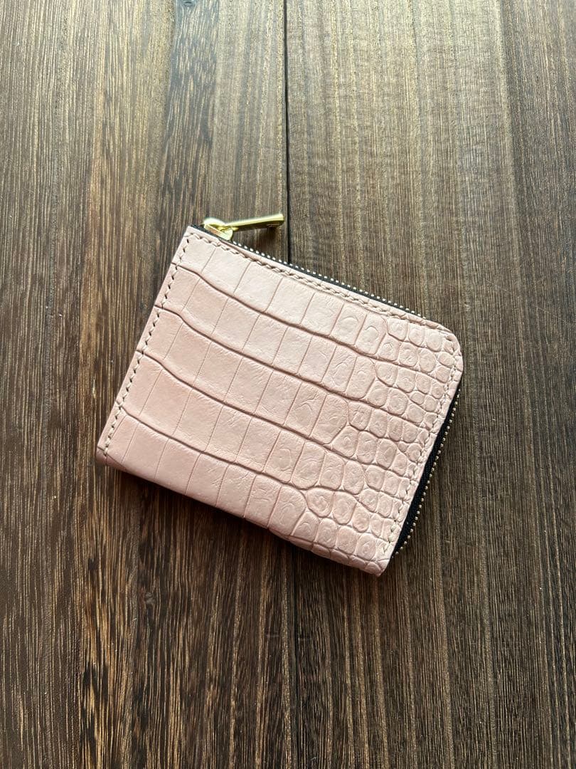 ヌメクロコダイル　ポロサス　コンパクトウォレット　限定品　L字ファスナー