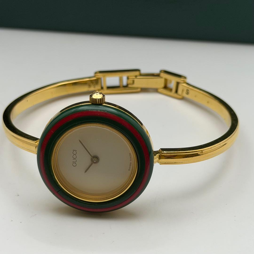 動作未確認　美品　グッチ　チェンジベゼル　ベゼル11個付 クォーツ　希少　箱説保