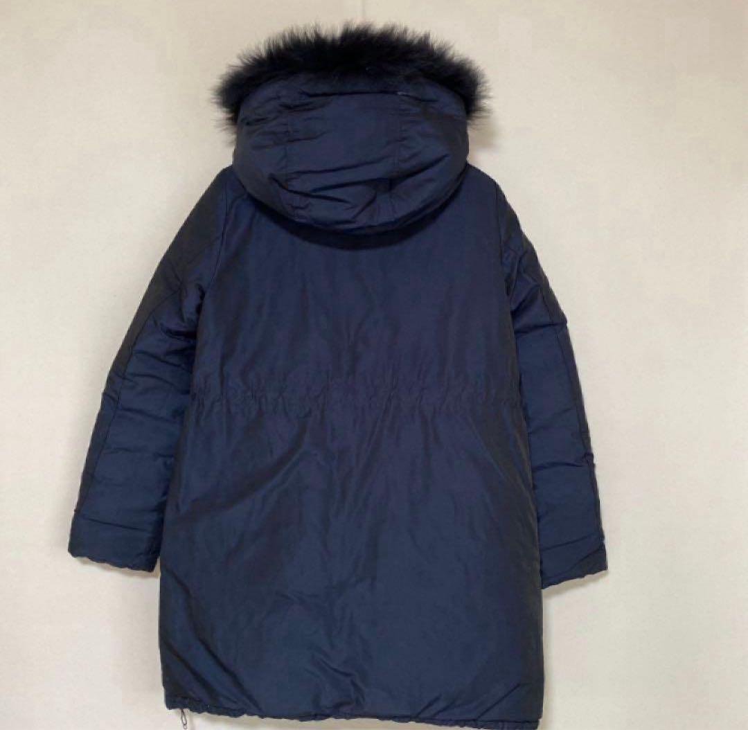 シップス リバーシブル ダウンコート 36 濃紺 ネイビー リモンタ DMW