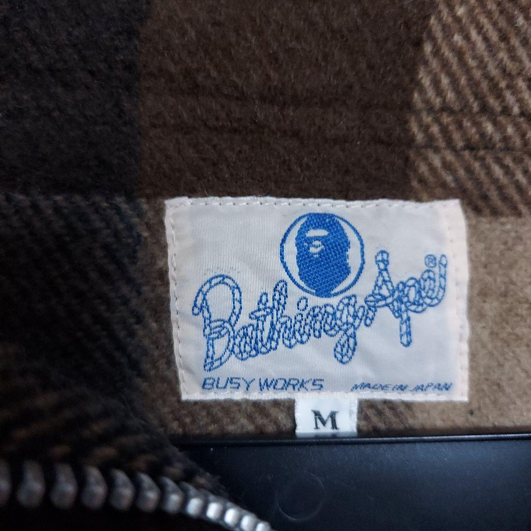 90's　Bathing Ape NIGO期 ハーフジップチェックネルシャツ M