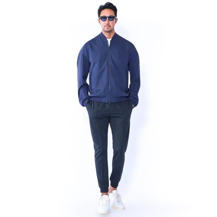 【美品】クロスクローゼット　マットツイスト ダブルジャージ ネイビー　Lサイズ