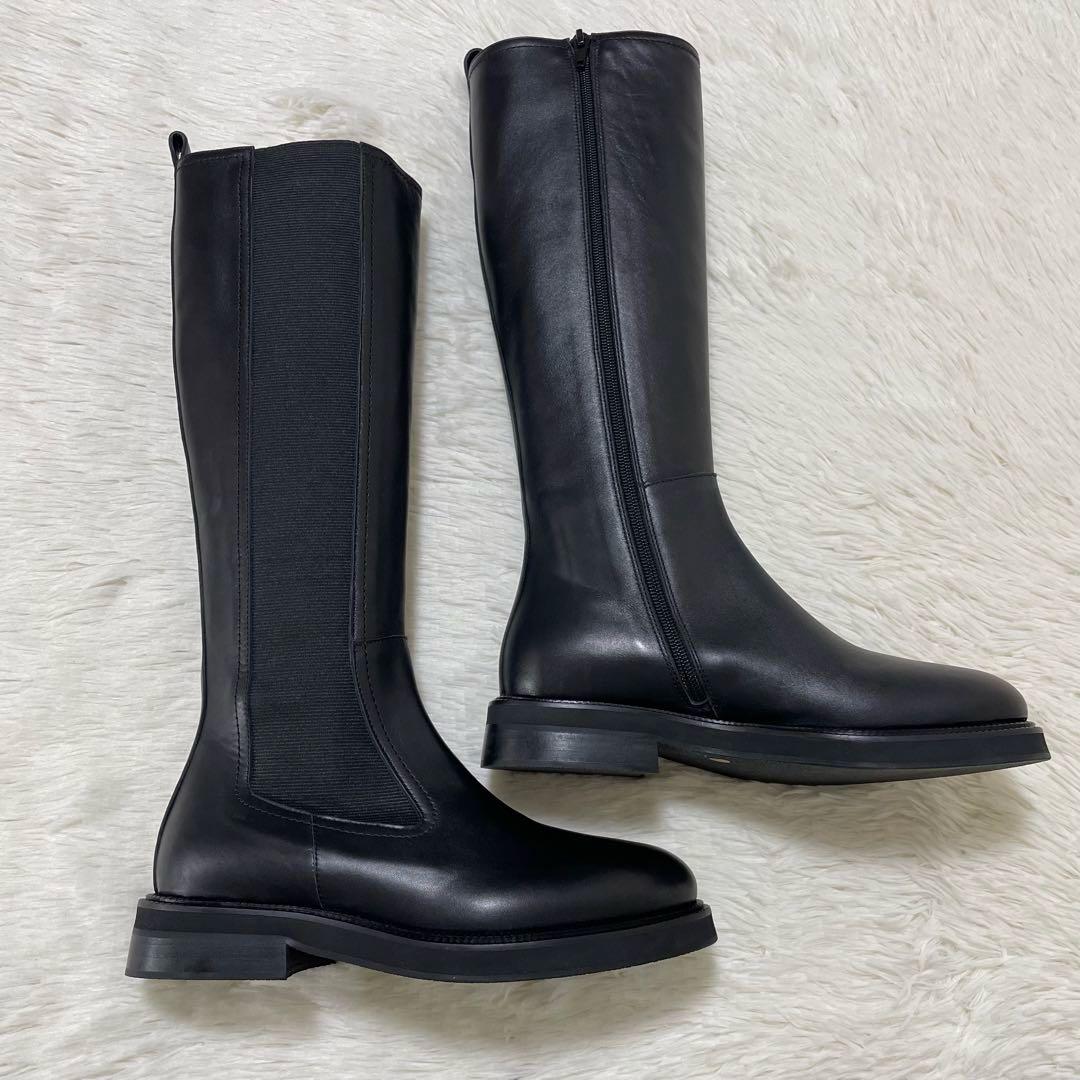 新品未使用品✨定価5万　ナポレオーニ　イタリア製　ロングブーツ　本革　22.5