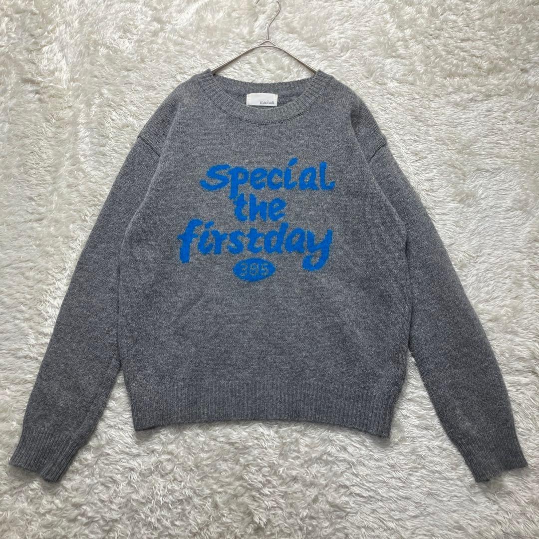 希少✨ machatt マチャット ロゴ ニット ウール混 グレー 韓国製