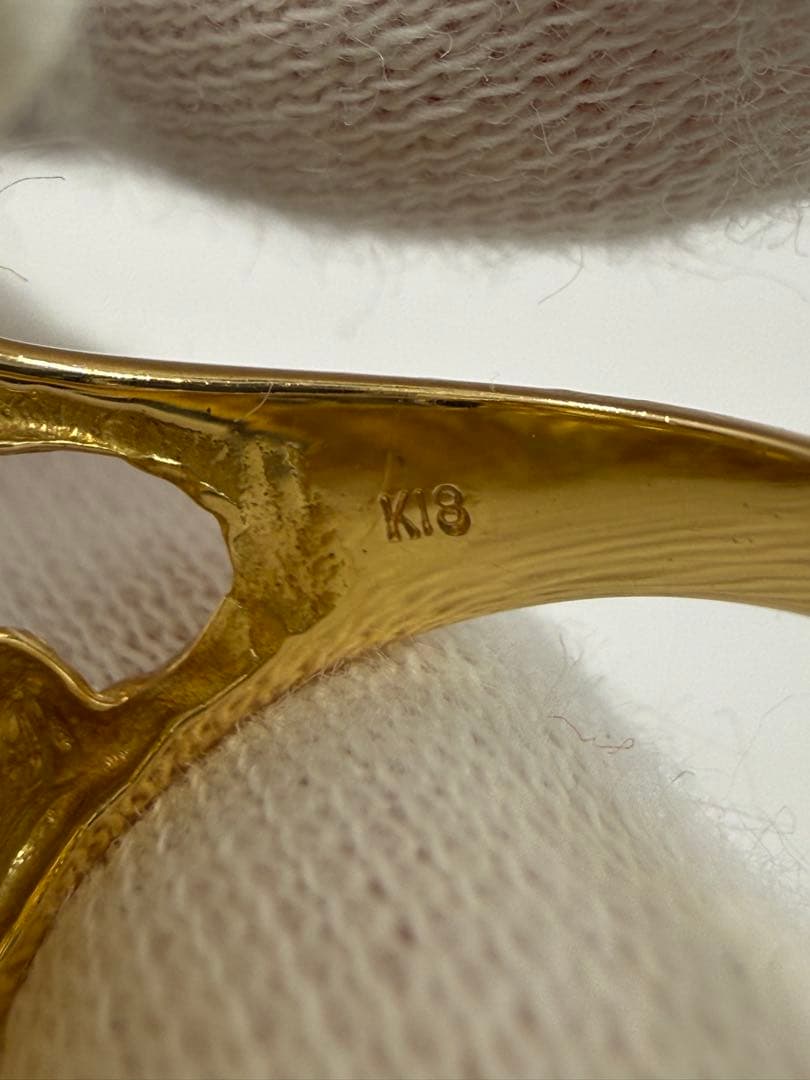 美品　18金　女性モチーフ　リング　11号 超音波洗浄器洗浄済み