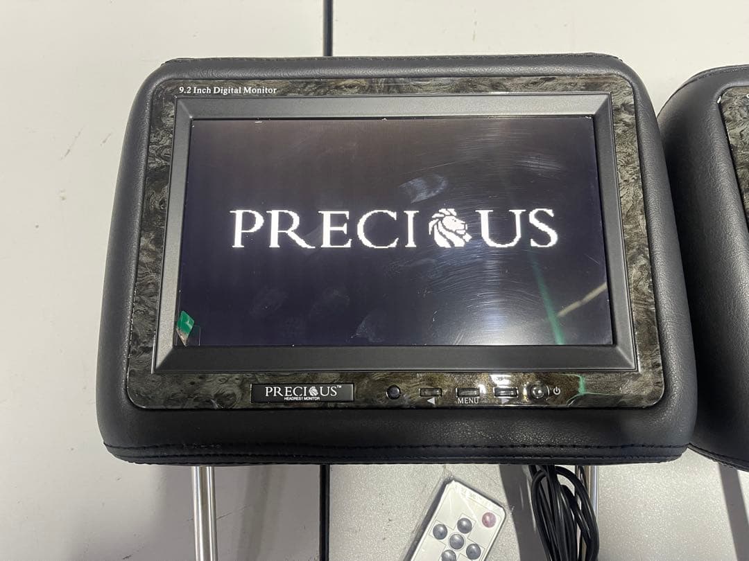 9.2インチインチ液晶搭載 ヘッドレスト モニター黒×黒ウッド