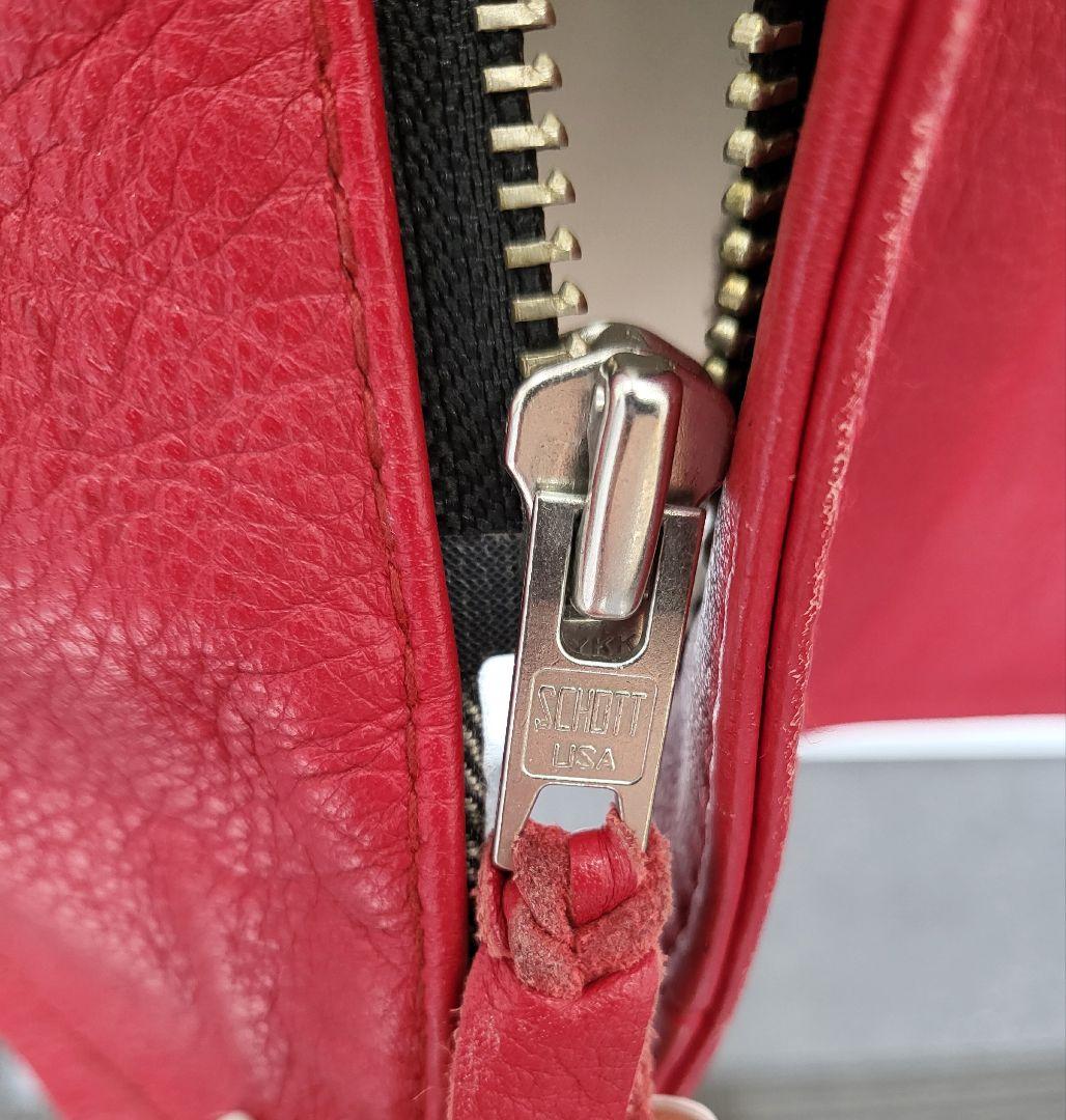 【TK】ショット　100周年記念モデル　レッドレザージャケット 国旗