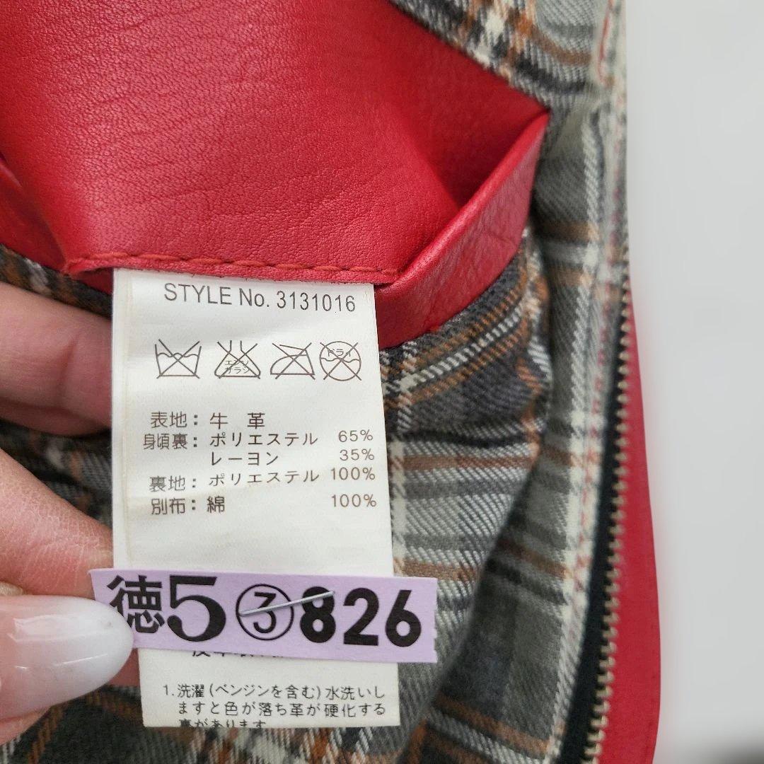 【TK】ショット　100周年記念モデル　レッドレザージャケット 国旗