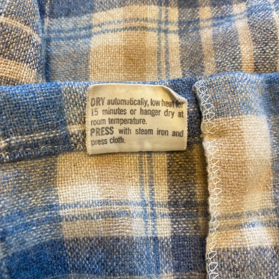 70s Pendleton オープンカラー ウール シャツ ペンドルトン