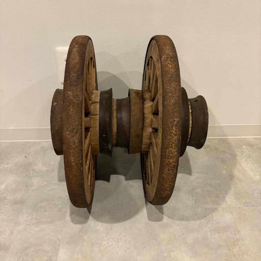 大八車　荷車　車輪　アンティーク