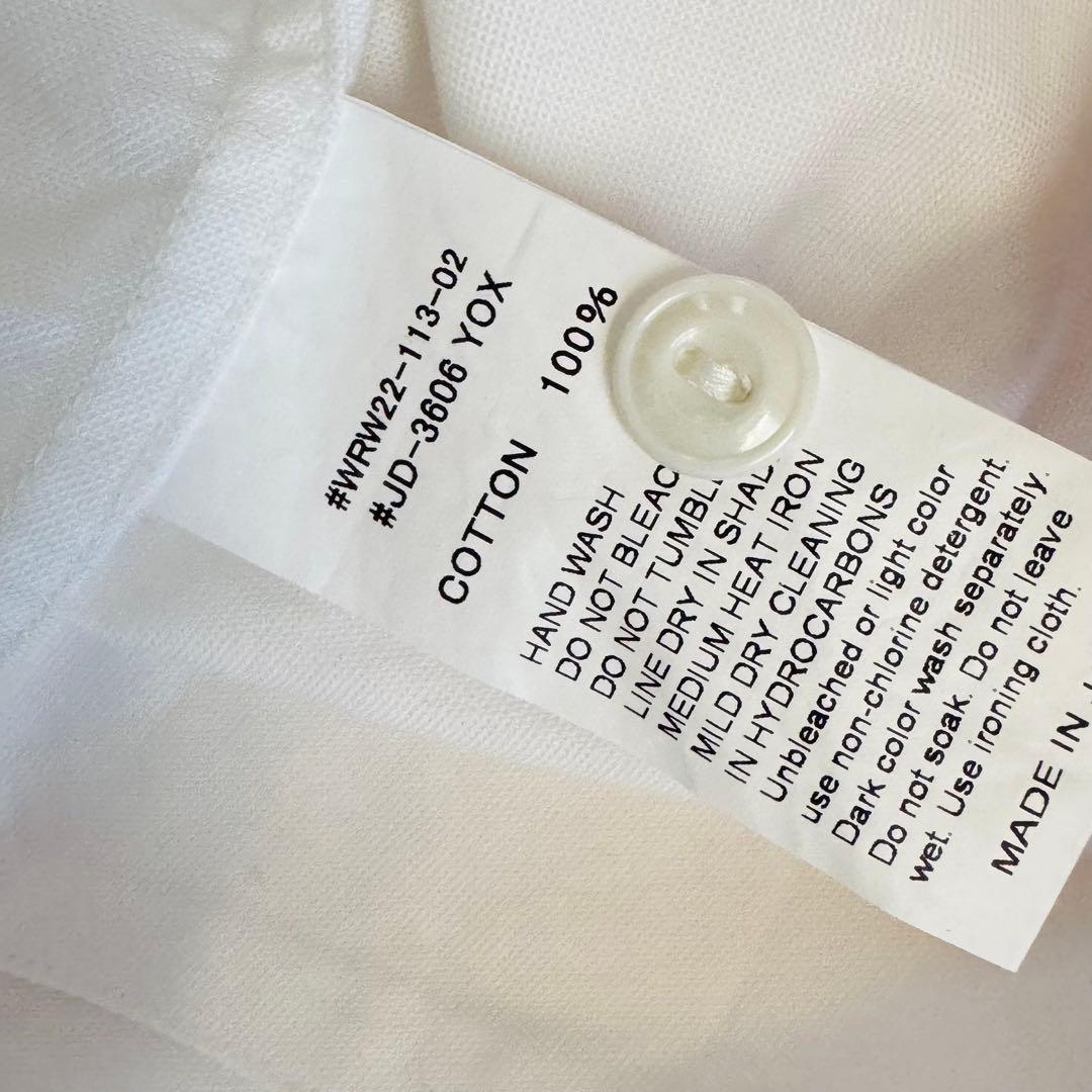 【美品】DANTON ダントン バンドカラーシャツ ホワイト 38 ゆったり