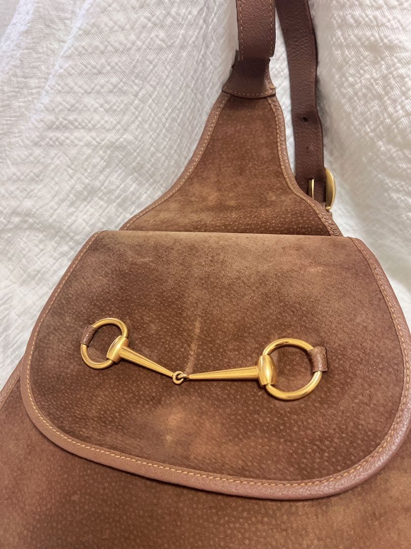 GUCCI オールドグッチ ワンショルダー バッグ スエード ホースビット