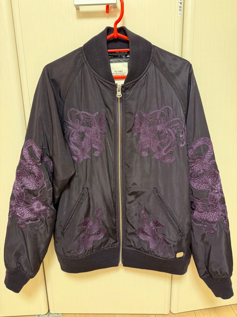 CRIMIE EMBROIDERY SOUVENIR JACKET パープル