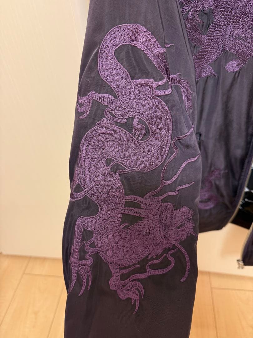 CRIMIE EMBROIDERY SOUVENIR JACKET パープル