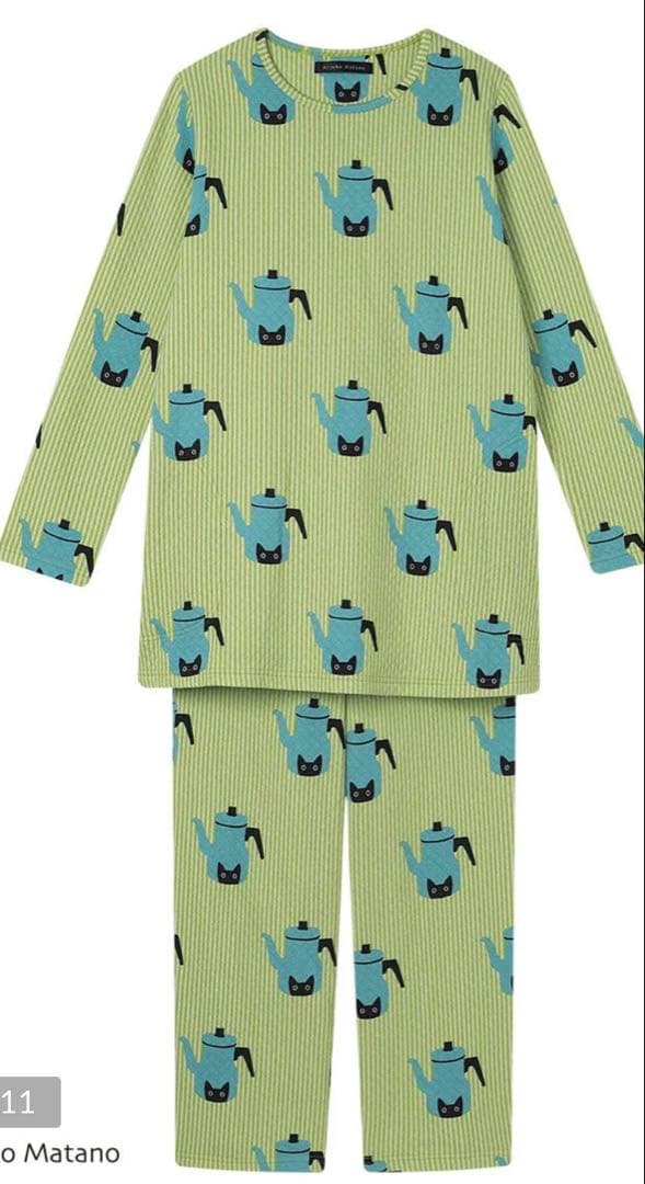 Atsuko Matano 猫とやかんのパジャマ