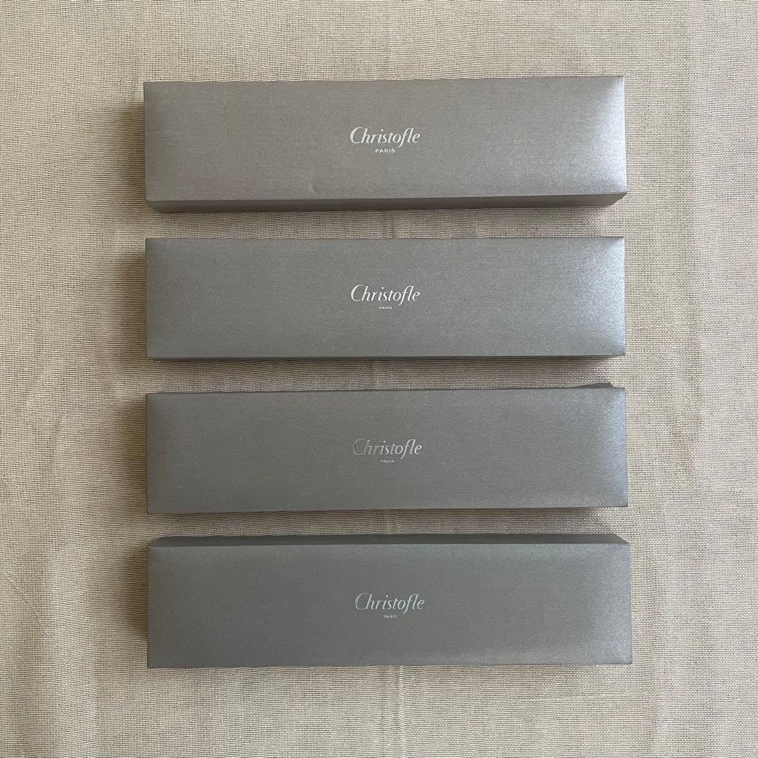 Christofle クリストフル お箸 4膳セット／箱・説明書あり／シルバー