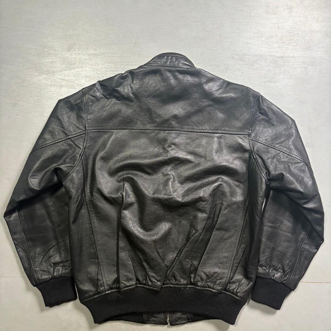 vintage レザージャケット　ブルゾン　ma-1 短丈　本革オールレザー