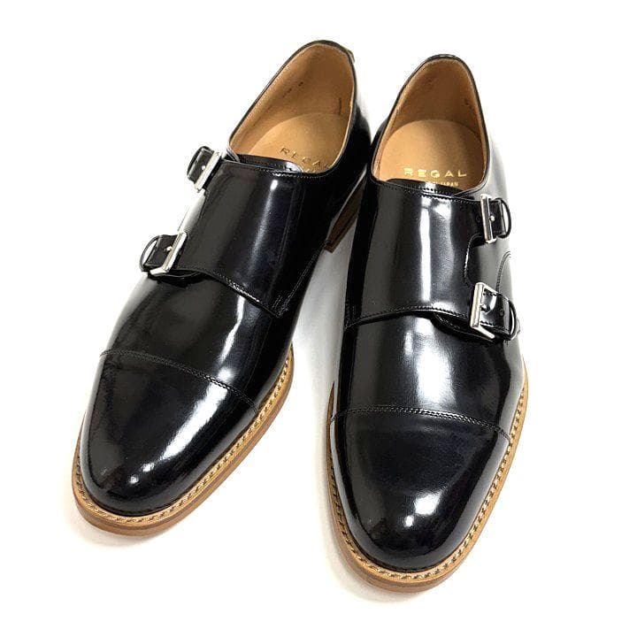 新品 リーガル F44F ダブルモンク レザー レディース シューズ 24cm