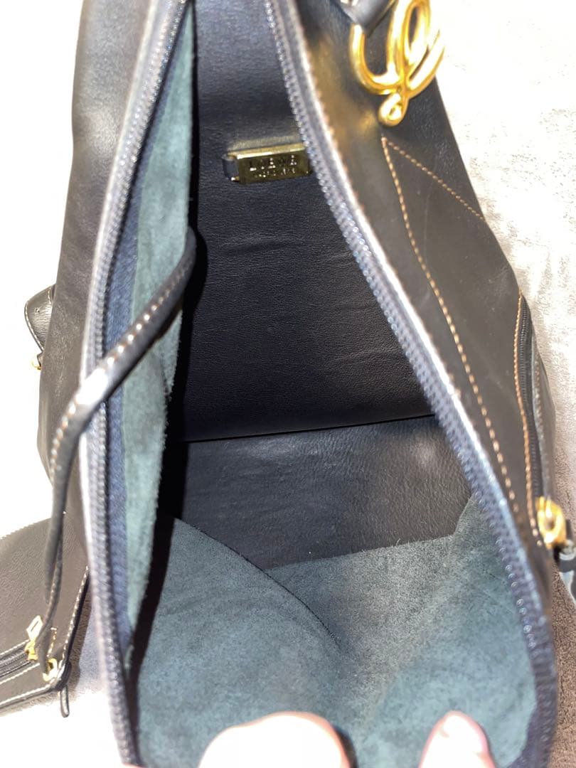 【美品】LOEWE アントン　バックパック　リュックサック　レザー　ブラック