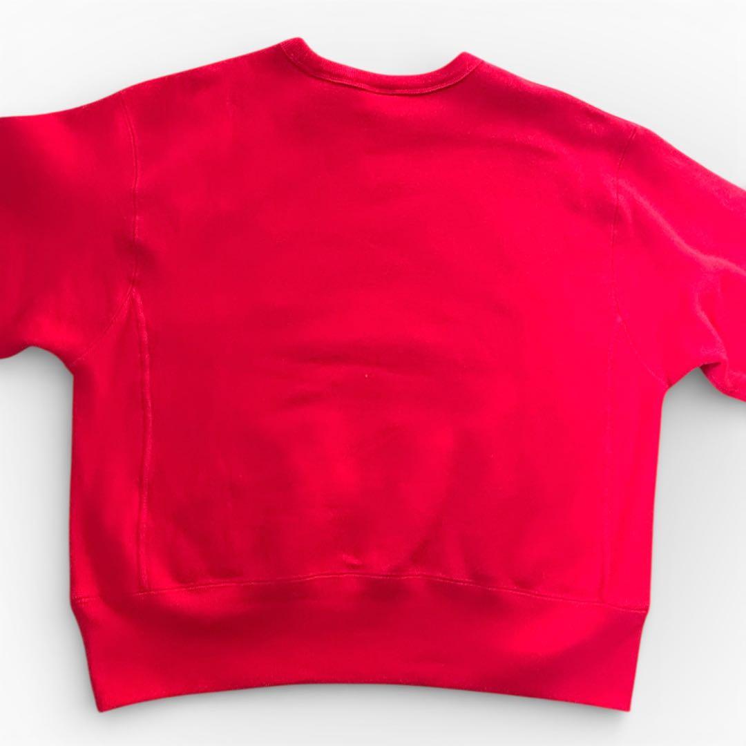 【刺繍ロゴ】チャンピオンスウェット リバースウィーブ L 青タグ 赤 70s復刻