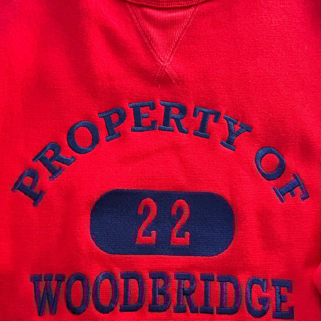 【刺繍ロゴ】チャンピオンスウェット リバースウィーブ L 青タグ 赤 70s復刻