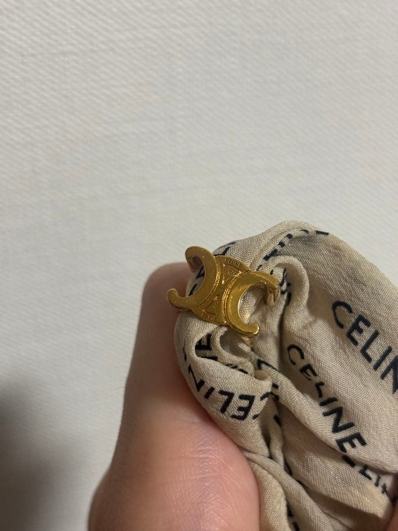 CELINE シュシュ ゴム ベージュ