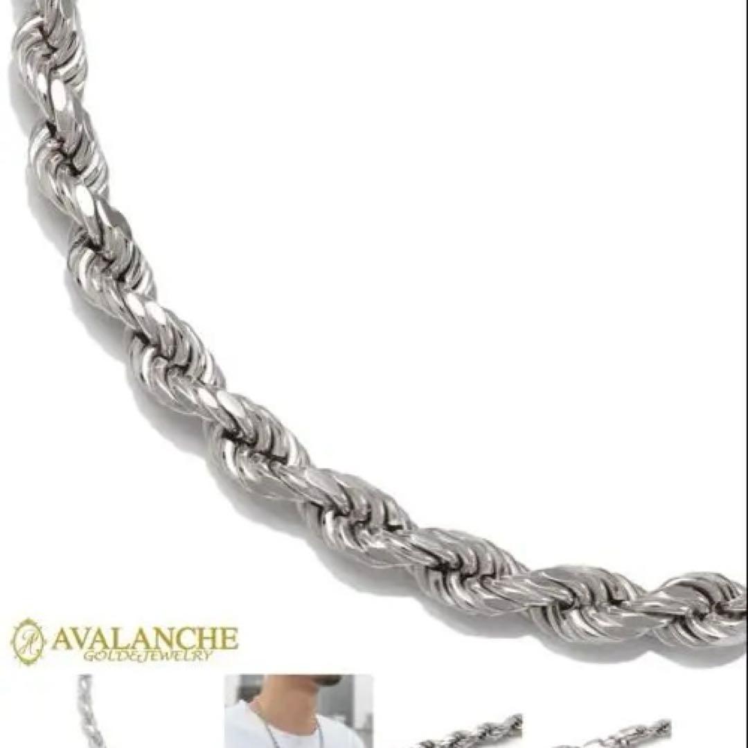 【美品】AVALANCHE ロープネックレス55cm 幅5mm シルバー925