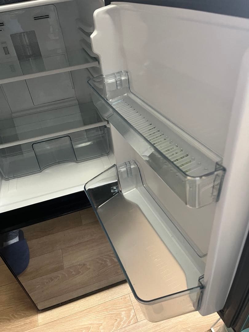 ブラック冷凍冷蔵庫　直立型 2段棚