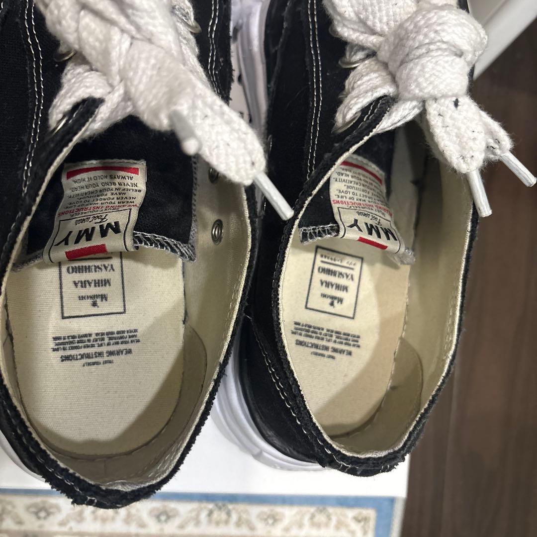 MIHARA YASUHIRO ブラック キャンバス スニーカー