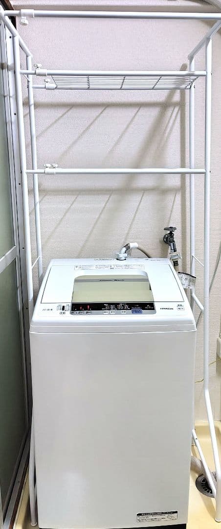 おまけ☆IKEA洗濯棚つき☆ 日立 全自動洗濯機 7kg NW-R705 W