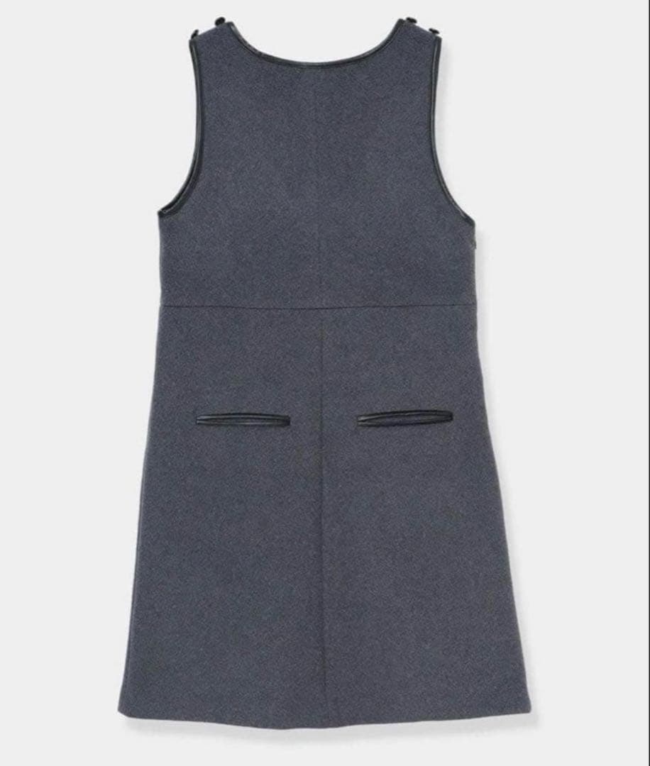 ワンピース laubeblanc LeatherTrimmedWoolJumperDress