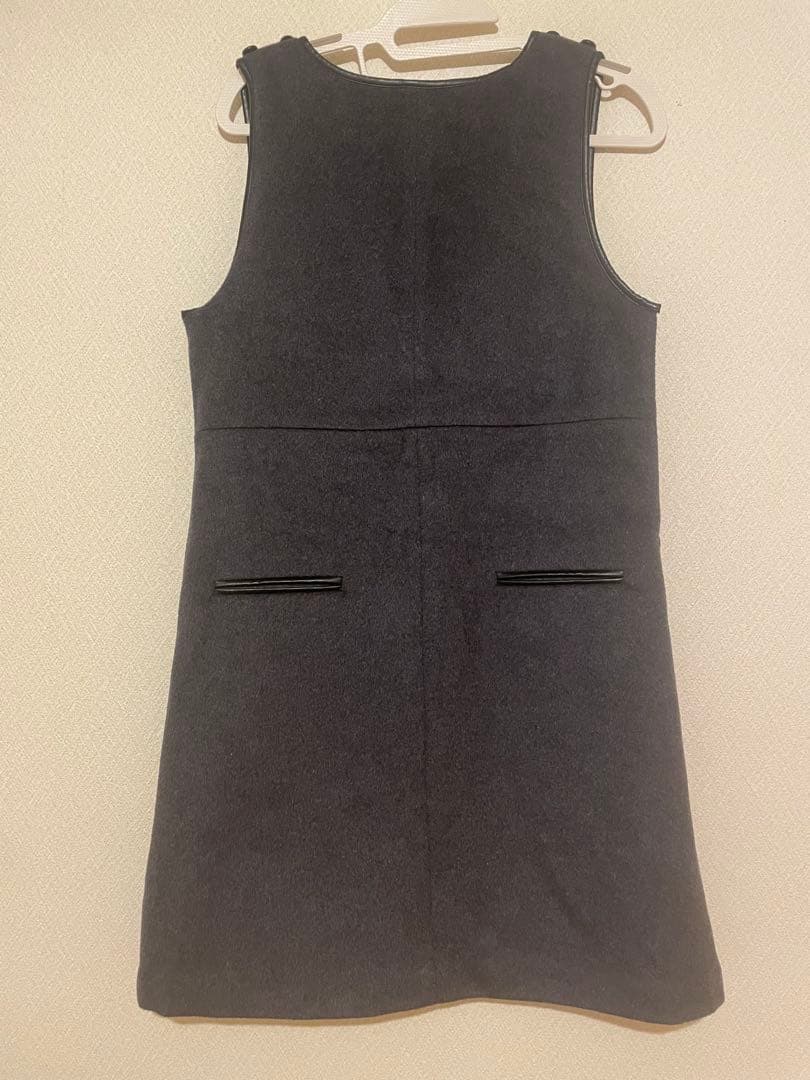 ワンピース laubeblanc LeatherTrimmedWoolJumperDress