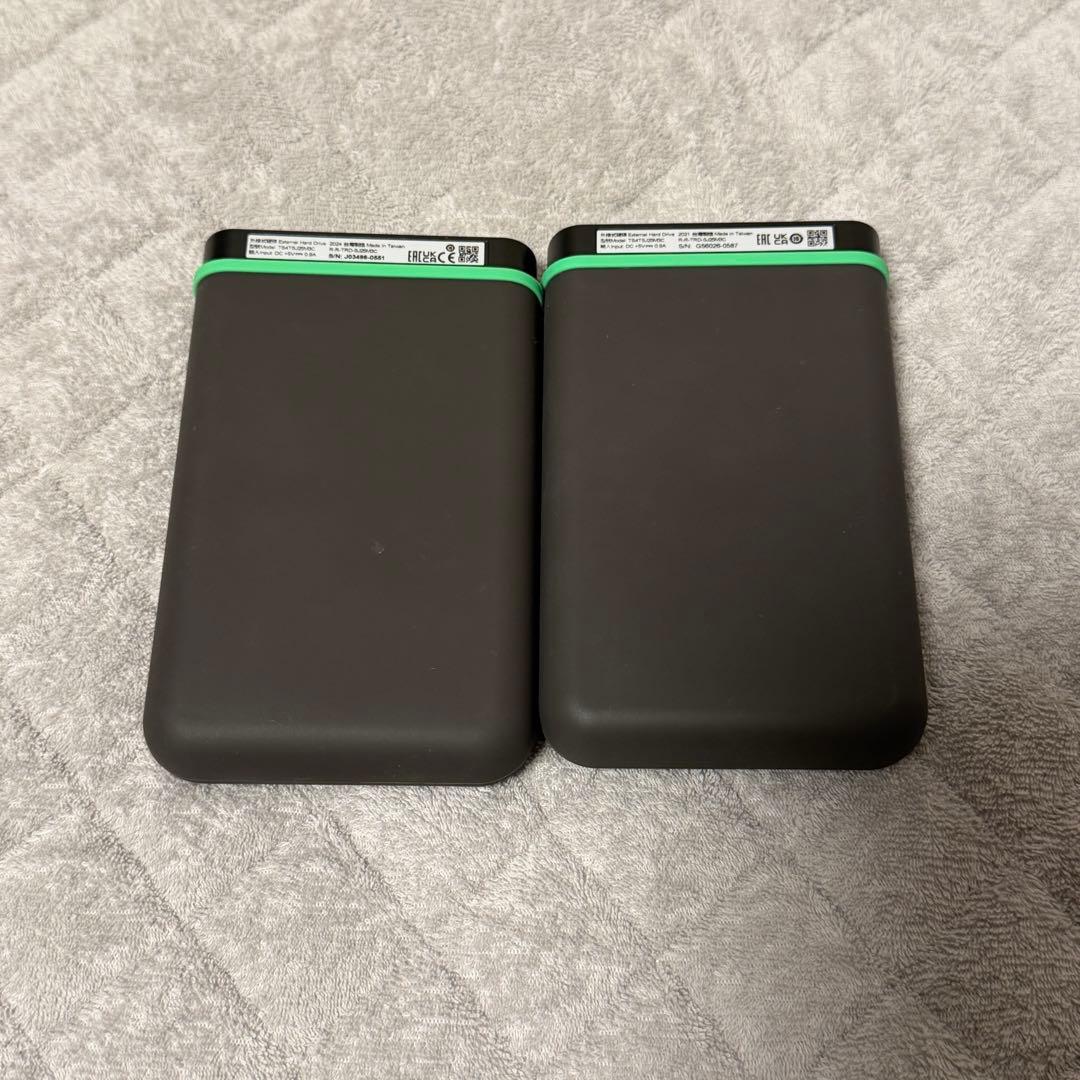 Transcend ポータブルHDD 2台 セット4TB 耐衝撃 USB3.1