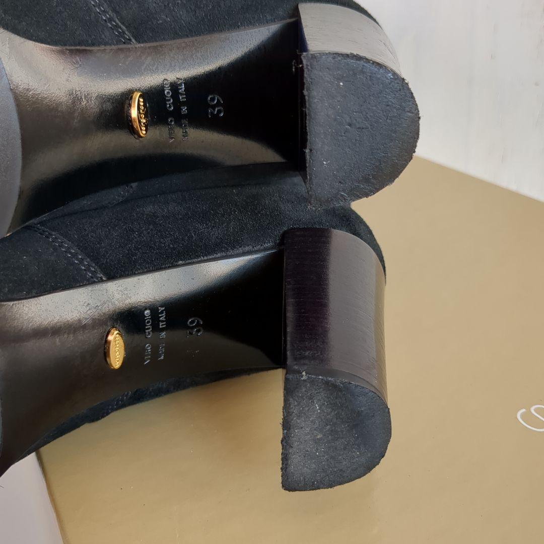 セルジオロッシ*黒 スエード ロングブーツ 高ヒール