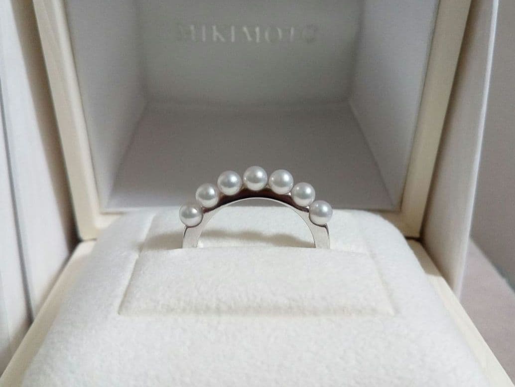 MIKIMOTO ミキモト アコヤ真珠 ベビーパール リング K18WG 15号